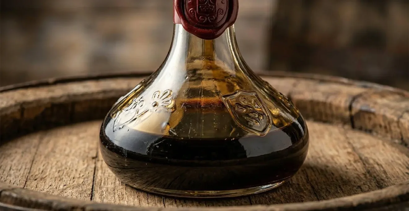 Bottiglia caratteristica dell'Aceto Balsamico Tradizionale DOP con sigillo