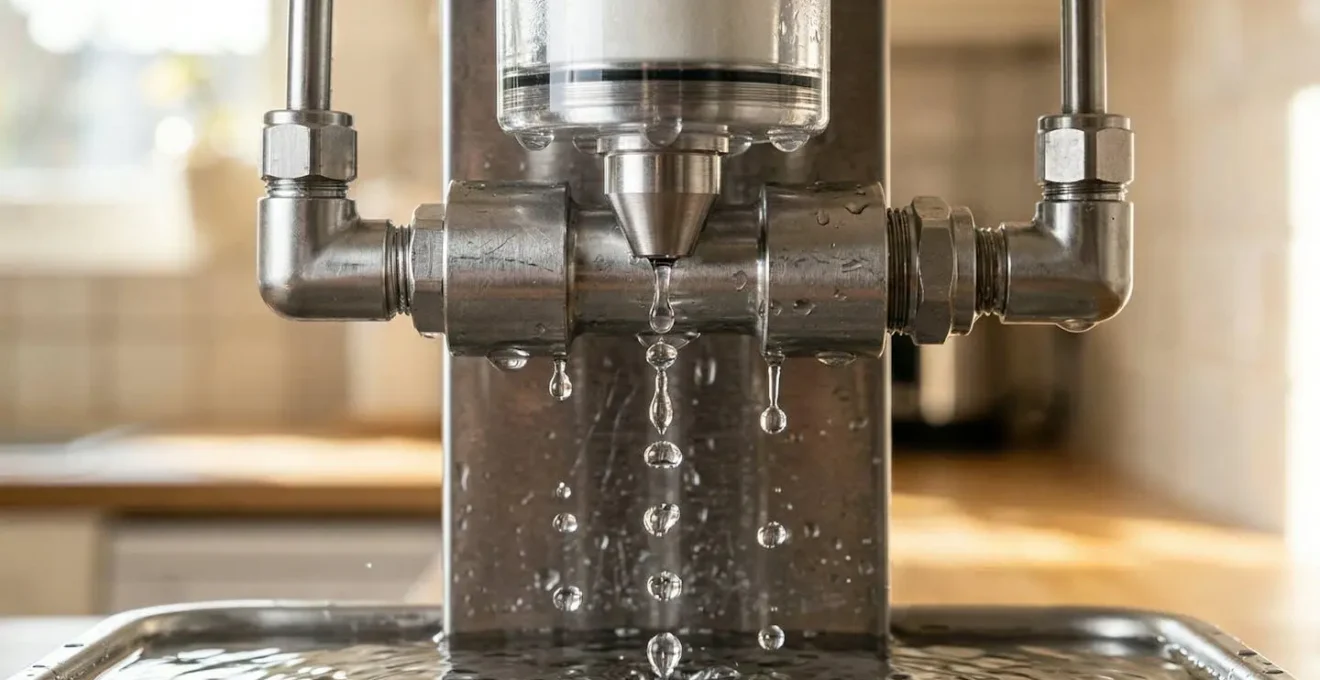 Sistema di filtrazione dell'acqua professionale in cucina di agriturismo